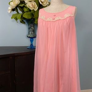 Vintage Pink Chiffon Nightgown